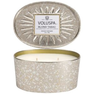 Овальная свеча с двумя фитилями VOLUSPA - BLOND TABAC